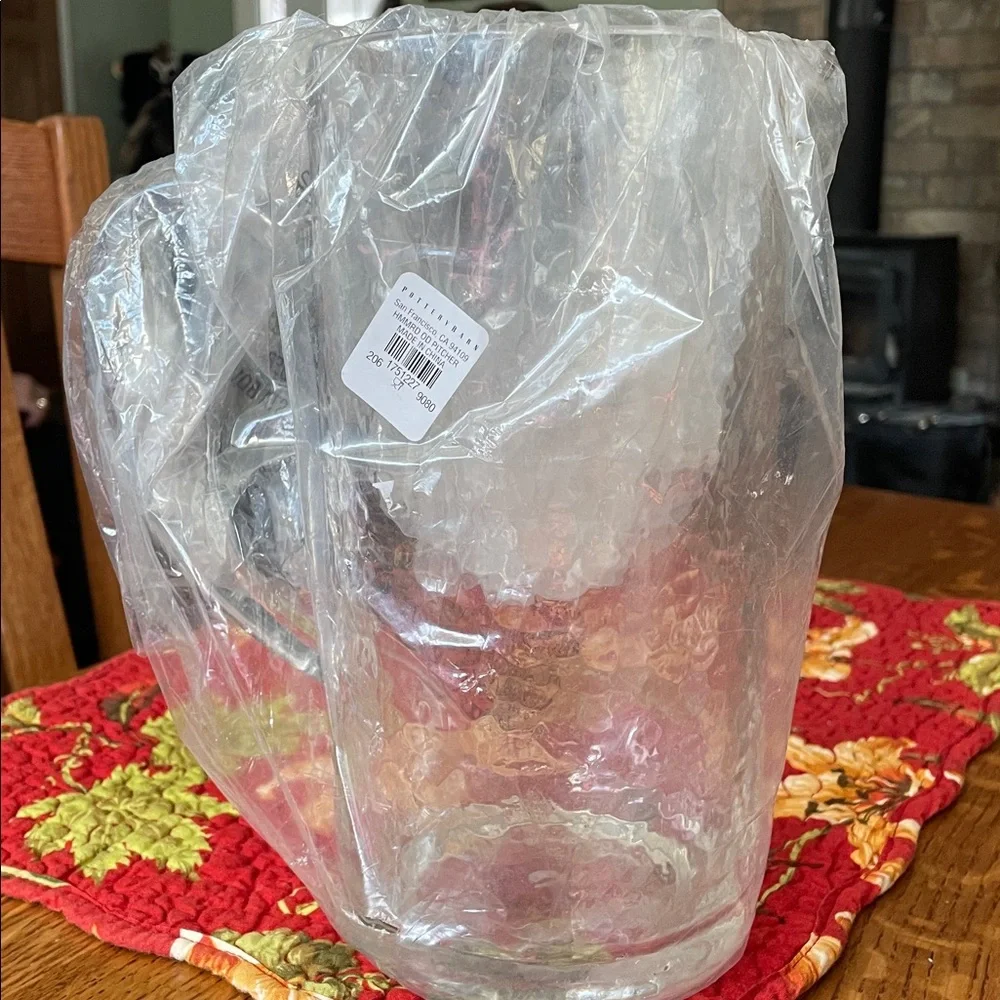 Pottery Barn Hammered Outdoor Pitcher clear